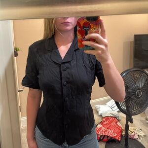 Sag Harbor Black Short Sleeve Top